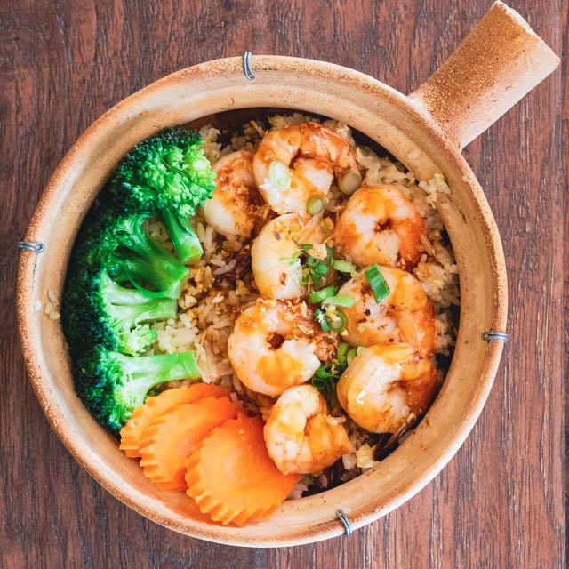 Shrimp Clay Pot.